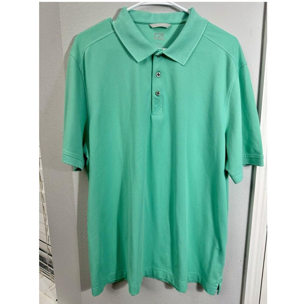 Mens Teal Golf Polo Size XL Cutter‎ & Buck CB DryTec Athletic Shirt